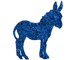 Donkey Ass Classic Blue Glitter Animal wildlife Illustration	