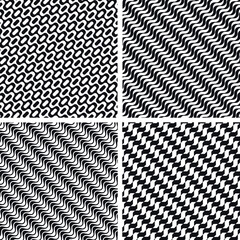 Brazilian black and white street wave pattern of Copacabana beach, Rio de Janeiro and Sao Paulo City, in geometric ornament style, typical for Brazil