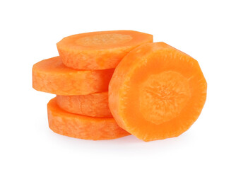 Carrot slices isolated on a white background.