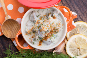 turkish traditional tripe soup; iskembe corbasi and offal soup