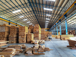 Lumber - Wood factory stock or timber in warehouse. ,Piles of wooden boards  waiting for shipping....