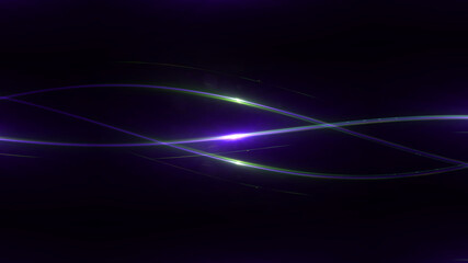 Glow light curved rays on a dark background, Futuristic wave flash,  Glowing neon spiral.