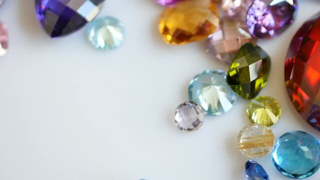 Gemstone or Jewel on white shine table