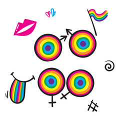 Obraz premium hand drawn doodle pride illustration symbol for lgbt, gay and lesbian vector