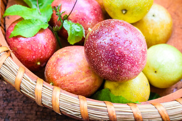 passion fruit in basket