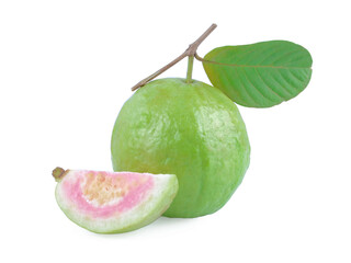 Pink Guava fruit isolated on white background.