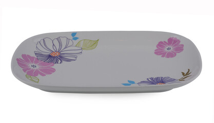 white plate on white background.