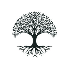 vector black tree of live icon on white background