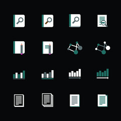 Flat design Business and Finance icons in shades of grey for Web and Mobile App