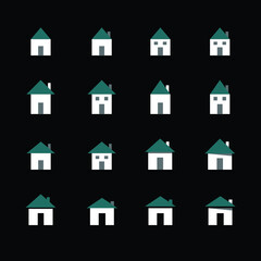 Multiple flat style home icons for Web and Mobile Applications