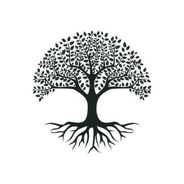 vector black tree of live icon on white background