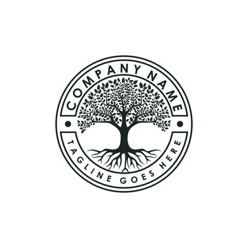 Family Tree of Life stamp seal logo design inspiration