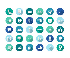 Set of medical icons flat design