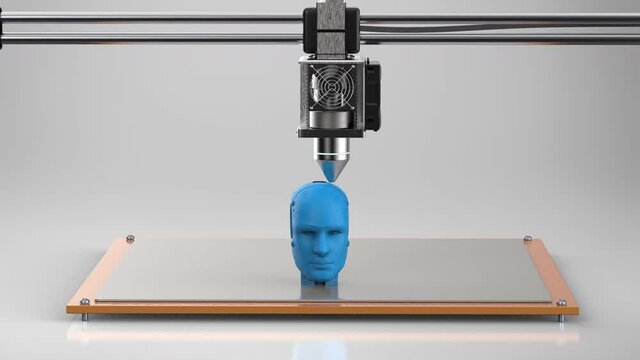 3d rendering 3d printer print robot model 4k footage