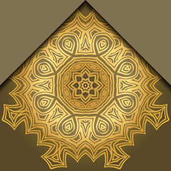 Luxury background. with gold mandala Vector card template.