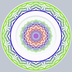 Beautiful Round Flower Mandala. Vector Illustration. For Coloring Book, Greeting Card, Invitation, Tattoo