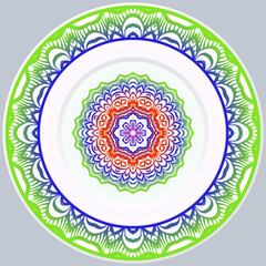 Beautiful Round Flower Mandala. Vector Illustration. For Coloring Book, Greeting Card, Invitation, Tattoo