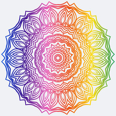 Sacred Oriental Mandala. Color Floral Ornament. Abstract Shapes In Asian Style. Vector Illustration.