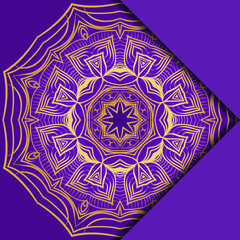 Card Template With Mandala Pattern. For Business Card, Meditation Class. Illustration. Vector