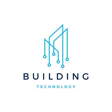 building tech logo vector icon illustration