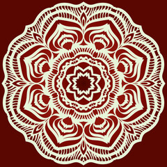 Decorative mandala flower ornament. pattern. vector. Tribal Ethnic Arabic, Indian, motif. for fashion design, wallpaper, invitation