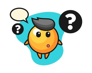 Ping pong ball cartoon with the question mark