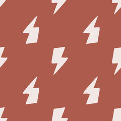 Hand drawn thunder backdrop seamless pattern. Lightning bolts. Thunderbolt wallpaper.