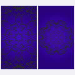 Templates card with mandala design. Vector illustration. For visit card, business, greeting card invitation