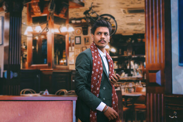 portrait of a young man in cafe