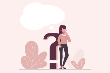 Questions concept  illustration. Flat vector design.