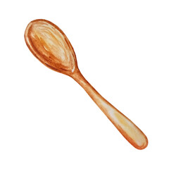 wooden brown big cooking spoon