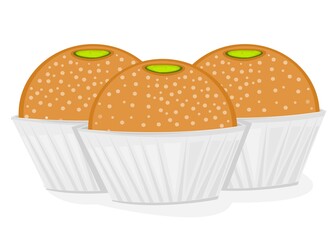Churma laddu or Churma ladoo Indian Sweets or Mithai Food Vector