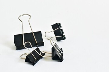 Money and paper clips isolated on white background. place for text.