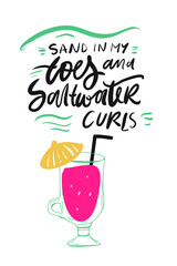 Summer hand lettering quote for your design: cards, posters