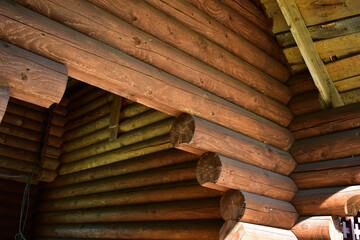 walls inside a wooden chapel