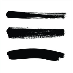 vector set of black ink brush of stroke.