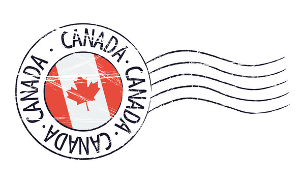 Canada grunge postal stamp