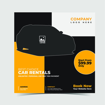 Car Sale And Rental Banner For Social Media Post Template