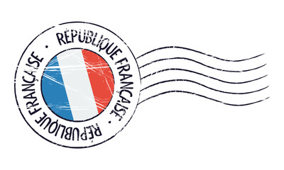 France grunge postal stamp