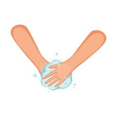 Washing Hands on White Background.