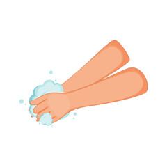 Washing Hands on White Background.