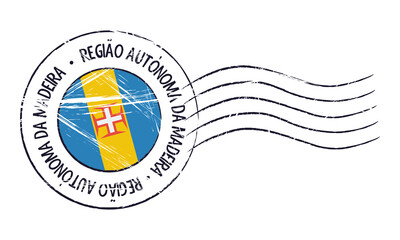 Madeira grunge postal stamp