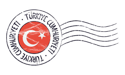 Turkey grunge postal stamp
