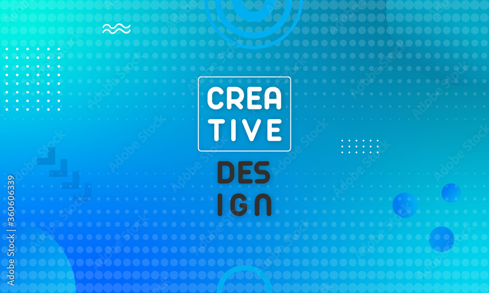Fototapete abstract trendy blue cyan gradient flowing geometric pattern background texture template