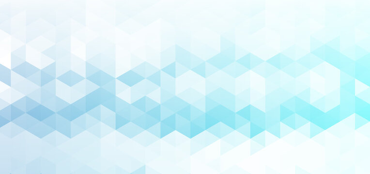 Abstract banner web geometric hexagon pattern blue background with space for your text.