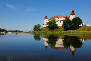 The medieval Lacko castle located in the Swedish province of Vastergotland.