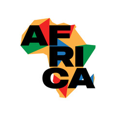 Colorful africa map logo design template - obrazy, fototapety, plakaty