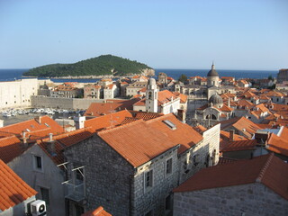 View on the old town of Dubrovnik and Lokrum island