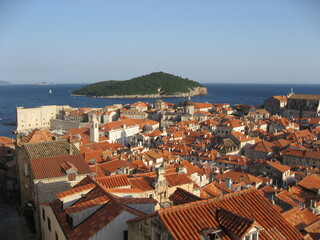 View on the old town of Dubrovnik and Lokrum island