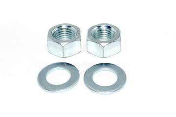 several metal fasteners close-up. isolate